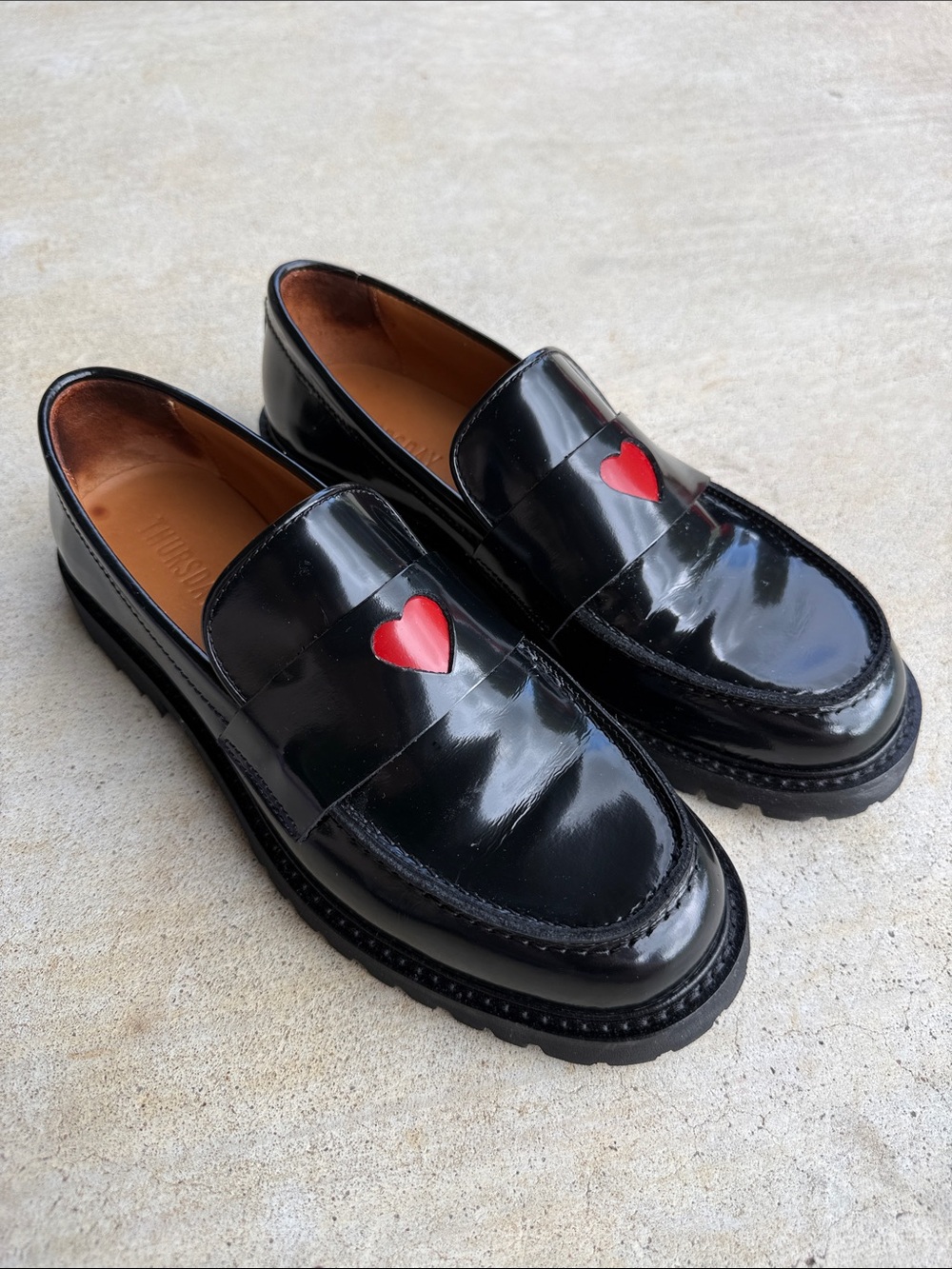 Thursday boot co Penny Loafers with Red Heart Accent - Picture 3 of 9